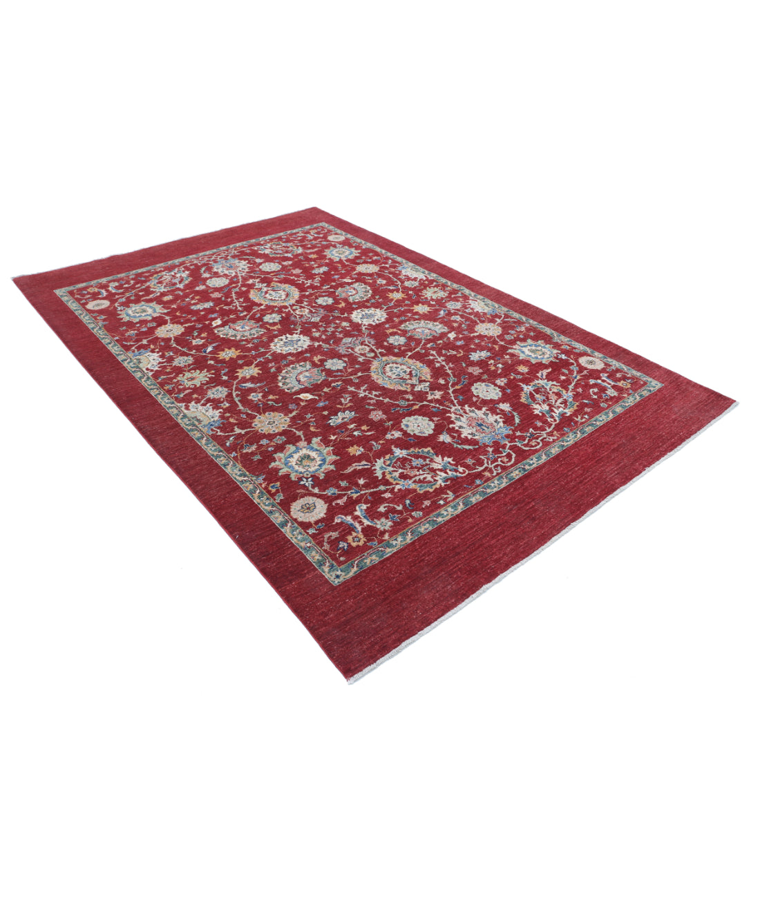 Hand Knotted Ziegler Farhan Wool Rug - 6'3'' x 9'1'' 6'3'' x 9'1'' (188 X 273) / Red / N/A