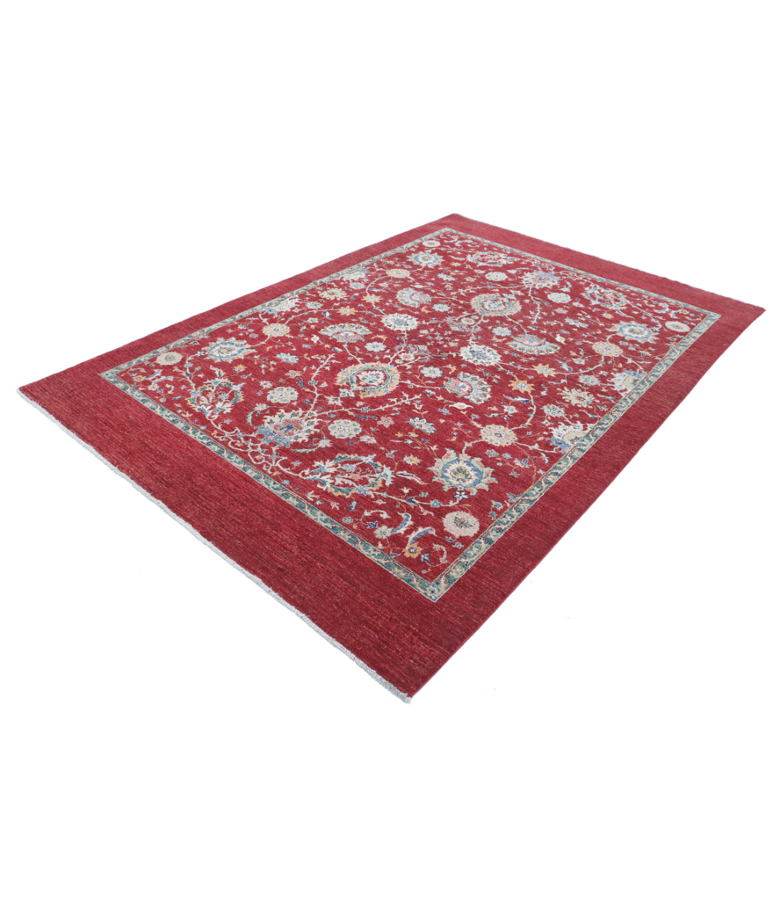 Hand Knotted Ziegler Farhan Wool Rug - 6'3'' x 9'1'' 6'3'' x 9'1'' (188 X 273) / Red / N/A