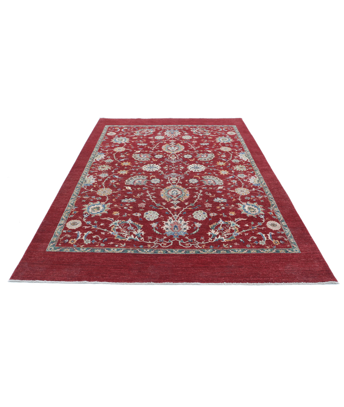 Hand Knotted Ziegler Farhan Wool Rug - 6'3'' x 9'1'' 6'3'' x 9'1'' (188 X 273) / Red / N/A