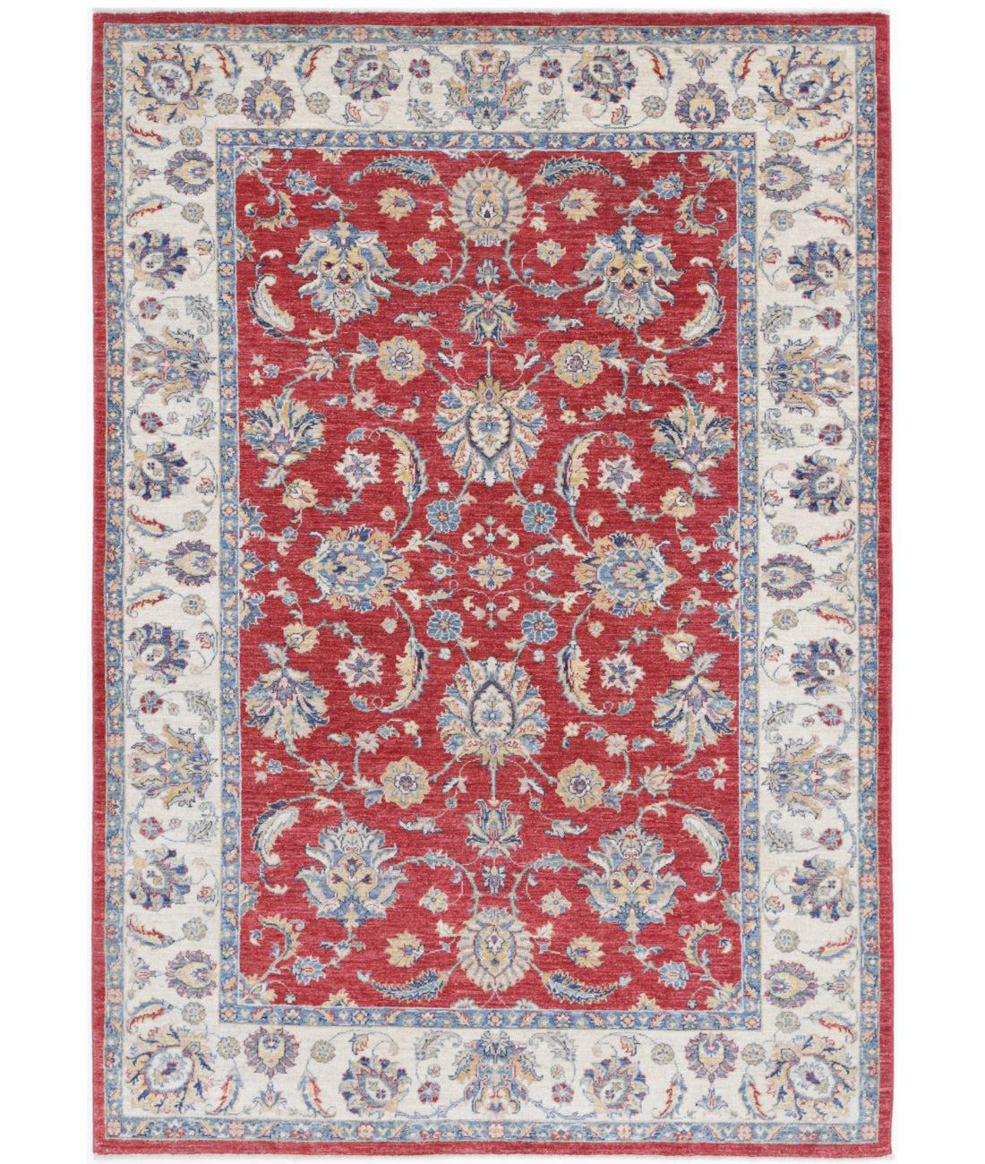 Hand Knotted Ziegler Farhan Wool Rug - 5&#39;7&#39;&#39; x 7&#39;11&#39;&#39; 5&#39;7&#39;&#39; x 7&#39;11&#39;&#39; (168 X 238) / Red / Ivory