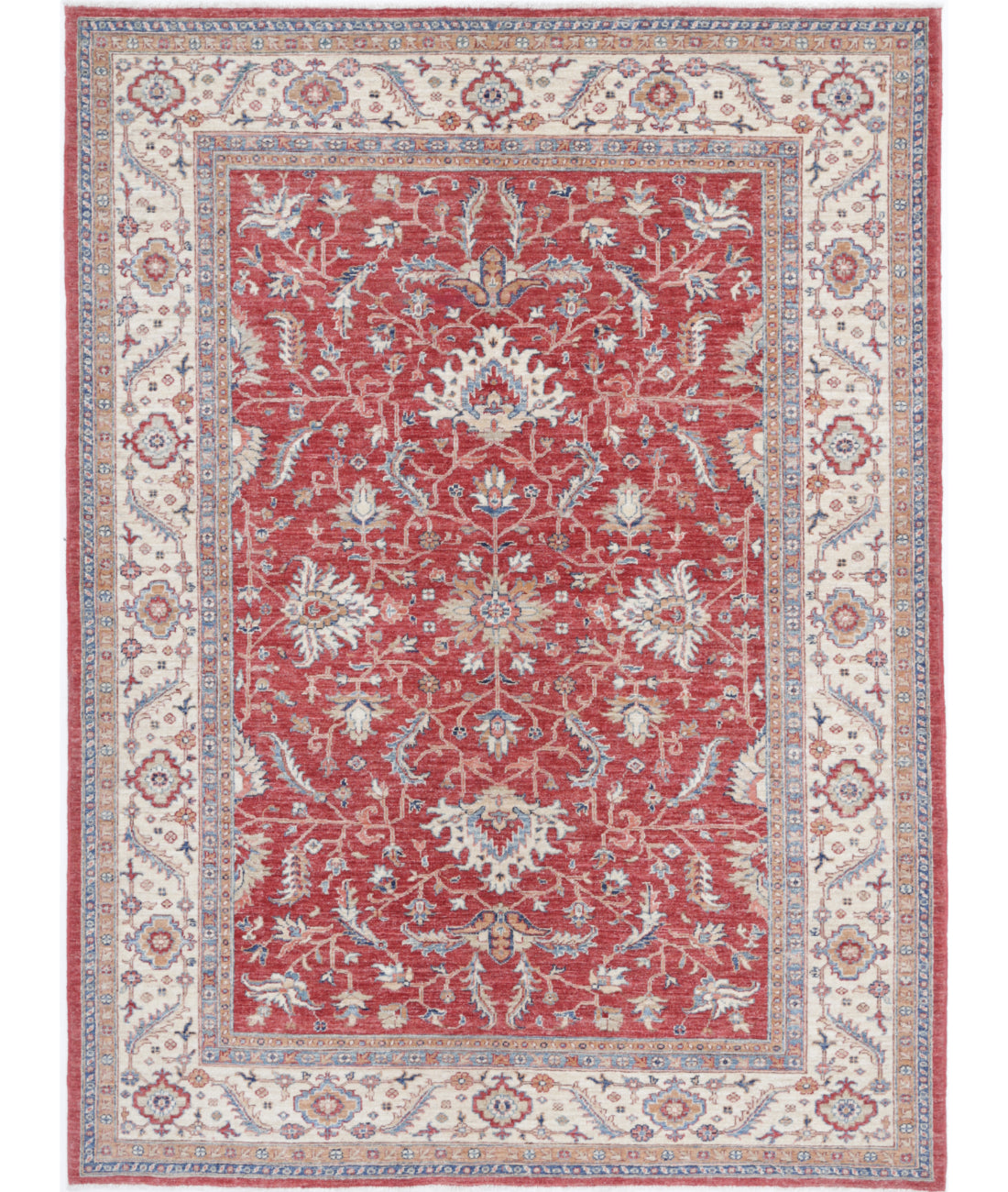 Hand Knotted Ziegler Farhan Wool Rug - 5&#39;8&#39;&#39; x 7&#39;9&#39;&#39; 5&#39;8&#39;&#39; x 7&#39;9&#39;&#39; (170 X 233) / Red / Ivory