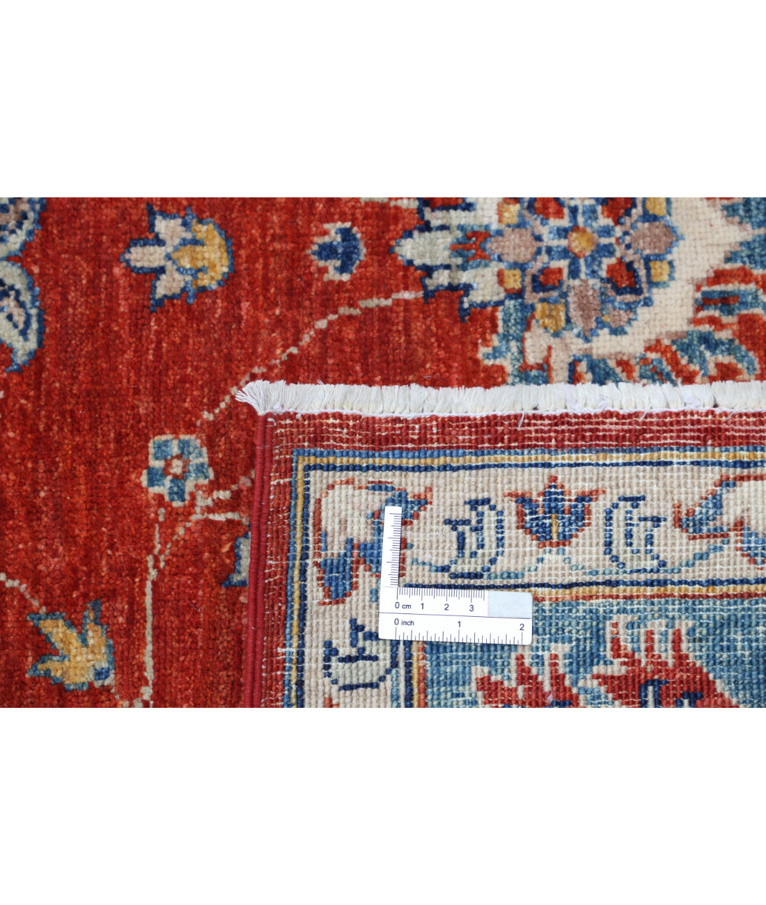 Hand Knotted Ziegler Farhan Wool Rug - 5'5'' x 7'10'' 5'5'' x 7'10'' (163 X 235) / Red / Blue