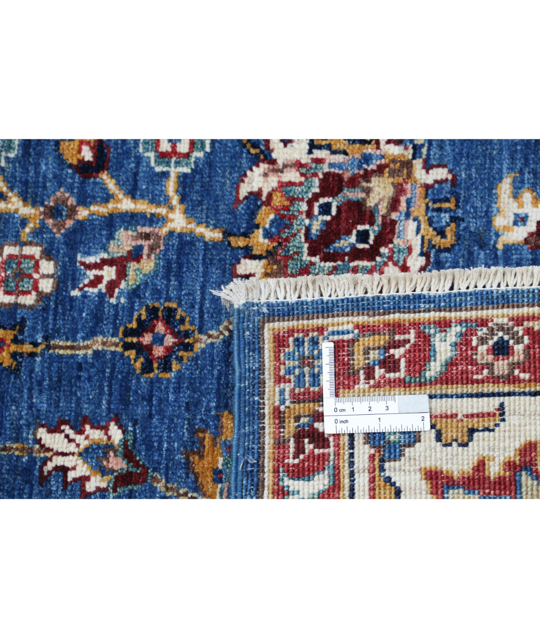 Hand Knotted Ziegler Farhan Wool Rug - 5'6'' x 7'9'' 5'6'' x 7'9'' (165 X 233) / Blue / Ivory