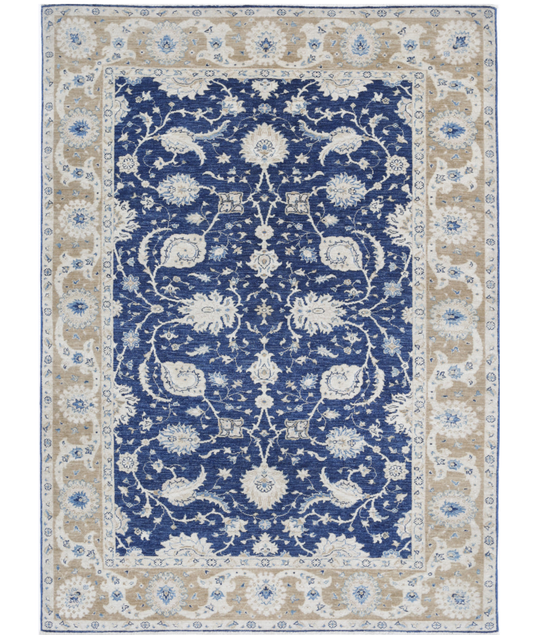Hand Knotted Ziegler Farhan Wool Rug - 5&#39;6&#39;&#39; x 7&#39;11&#39;&#39; 5&#39;6&#39;&#39; x 7&#39;11&#39;&#39; (165 X 238) / Blue / Taupe