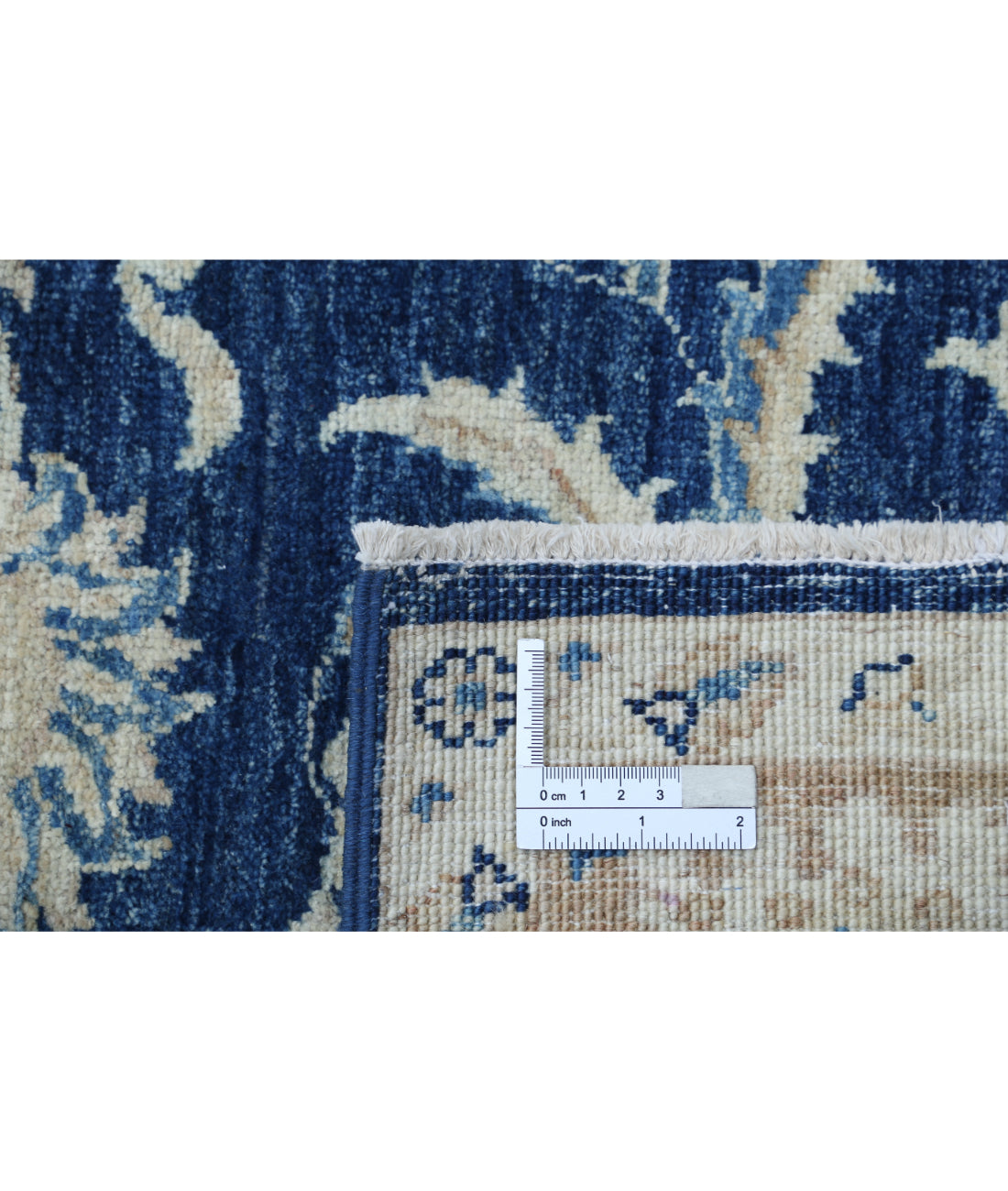 Hand Knotted Ziegler Farhan Wool Rug - 5'8'' x 7'6'' 5'8'' x 7'6'' (170 X 225) / Blue / Taupe