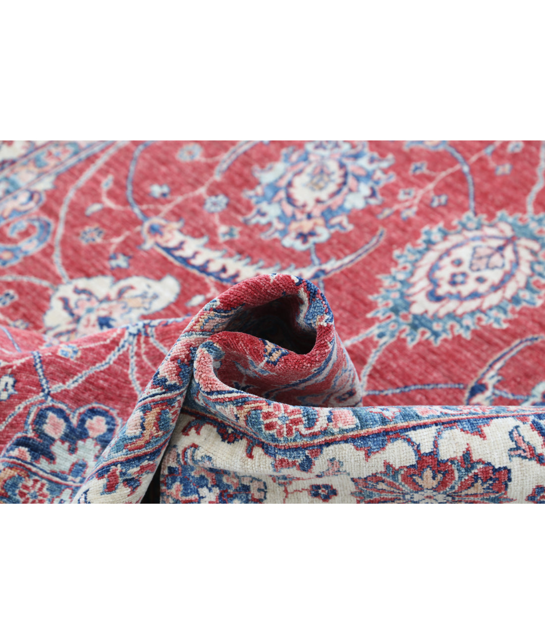 Hand Knotted Ziegler Farhan Wool Rug - 5'4'' x 8'0'' 5'4'' x 8'0'' (160 X 240) / Red / Ivory