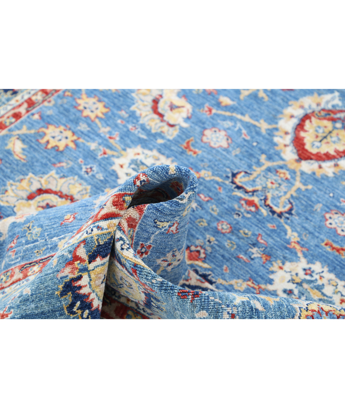 Hand Knotted Ziegler Farhan Wool Rug - 5'7'' x 7'10'' 5'7'' x 7'10'' (168 X 235) / Blue / Red