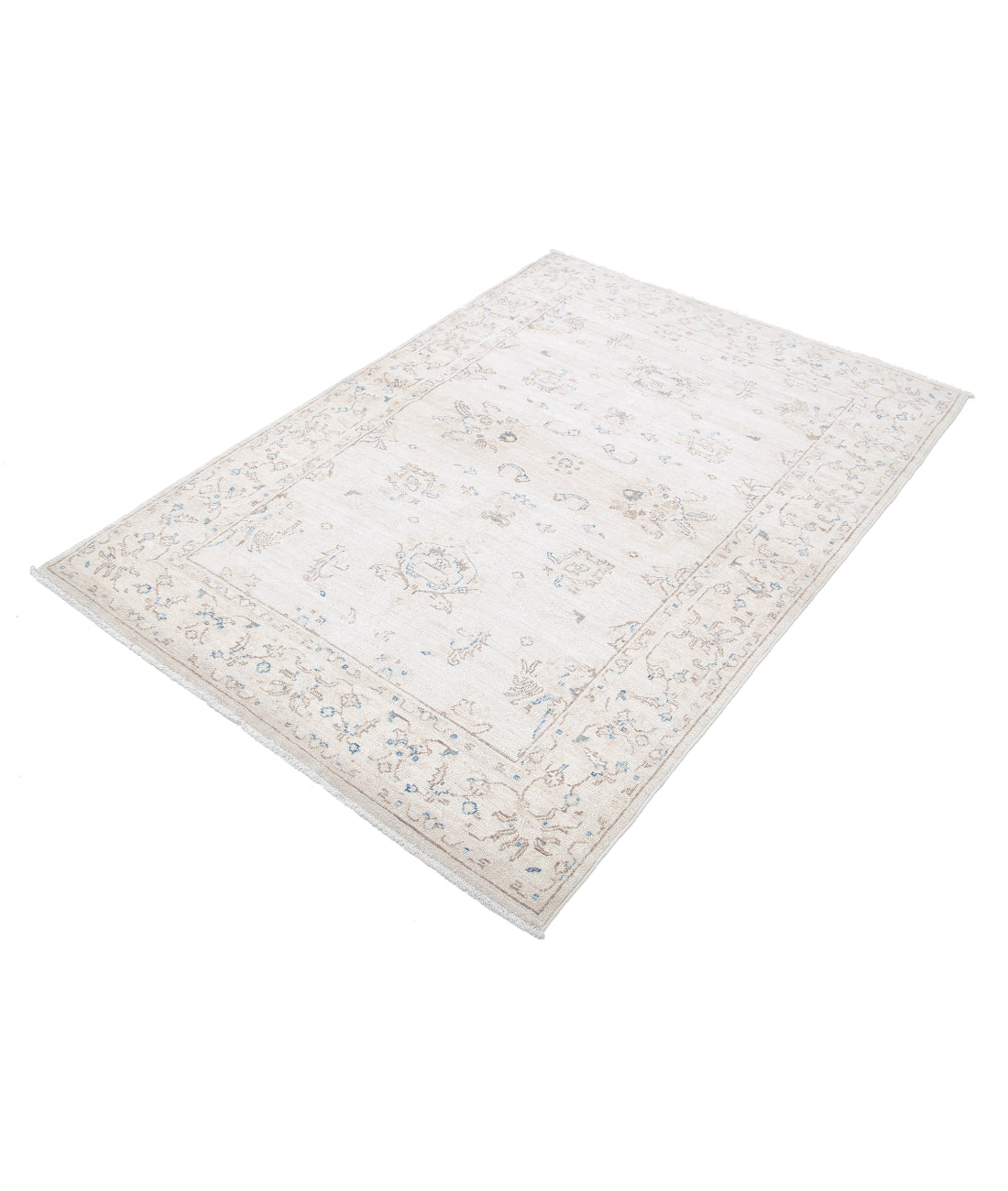 Hand Knotted Serenity Wool Rug - 3'10'' x 5'9'' 3'10'' x 5'9'' (115 X 173) / Grey / Ivory