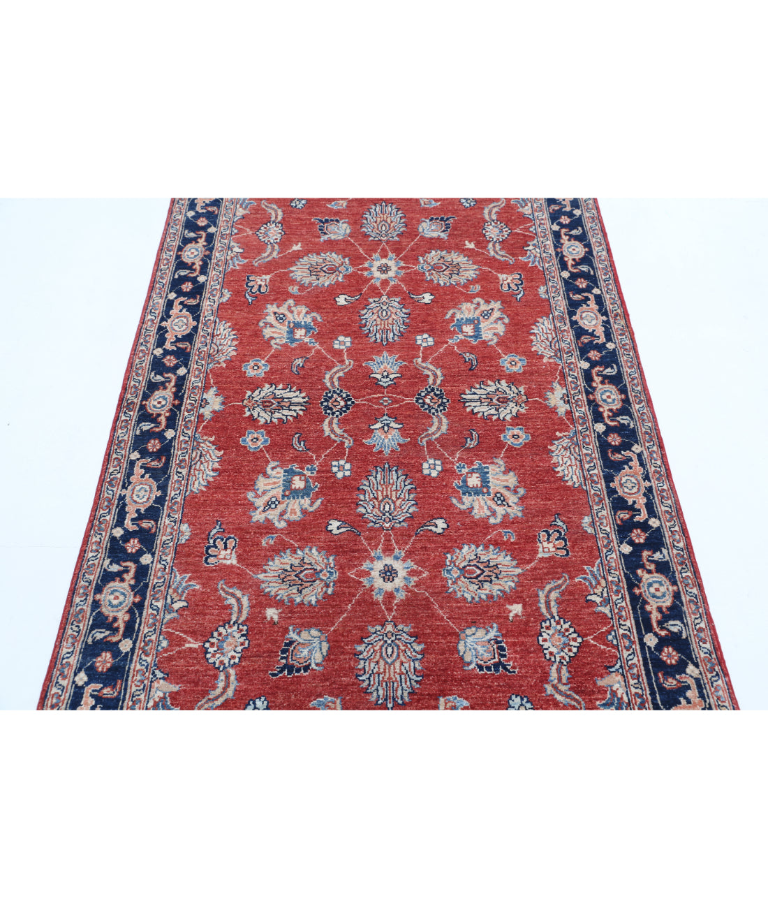 Hand Knotted Ziegler Farhan Wool Rug - 3'9'' x 6'0'' 3'9'' x 6'0'' (113 X 180) / Red / Blue