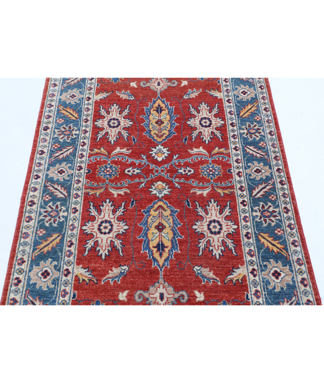Hand Knotted Ziegler Farhan Wool Rug - 3'3'' x 5'0'' 3'3'' x 5'0'' (98 X 150) / Red / Blue