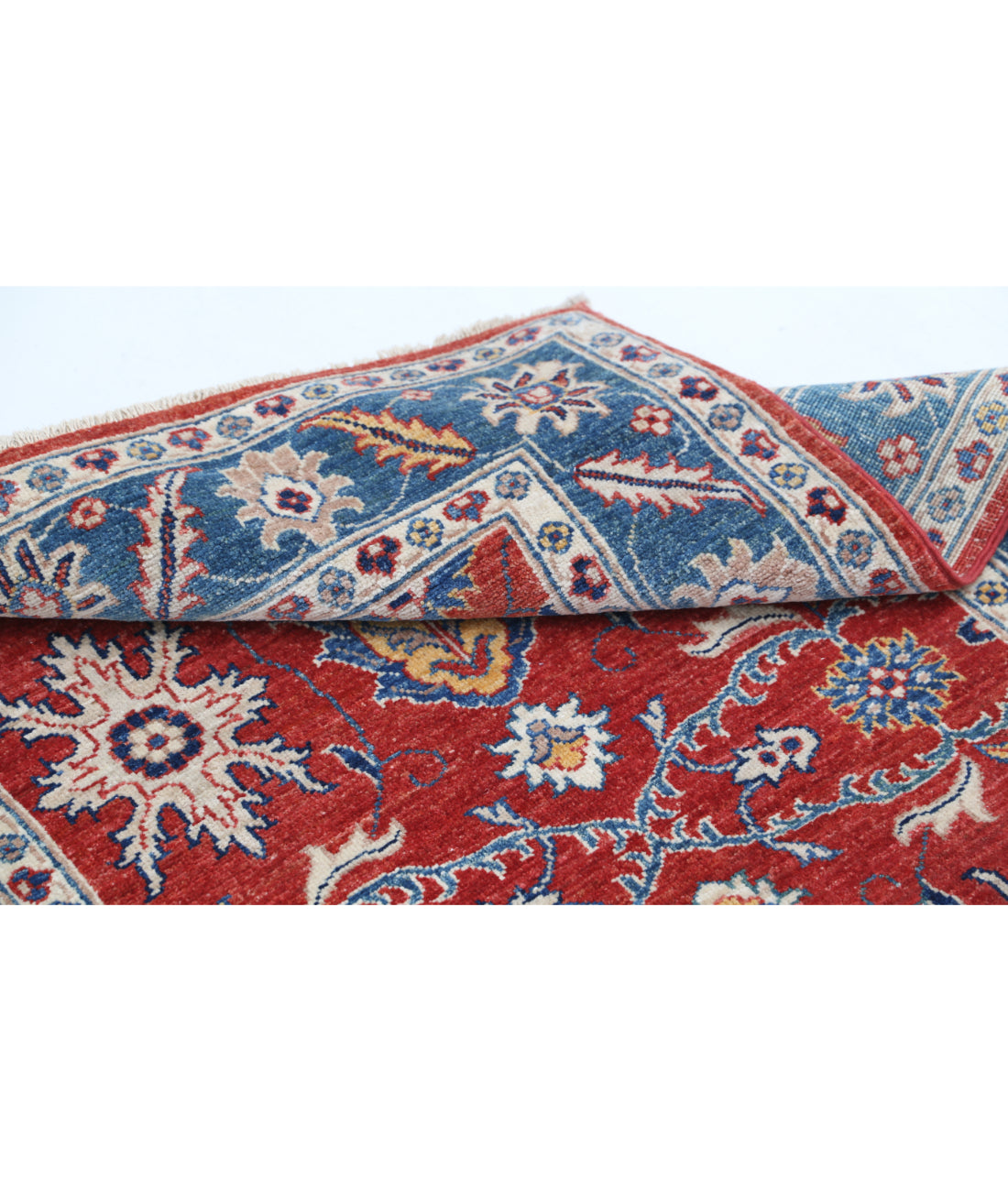 Hand Knotted Ziegler Farhan Wool Rug - 3'3'' x 5'0'' 3'3'' x 5'0'' (98 X 150) / Red / Blue