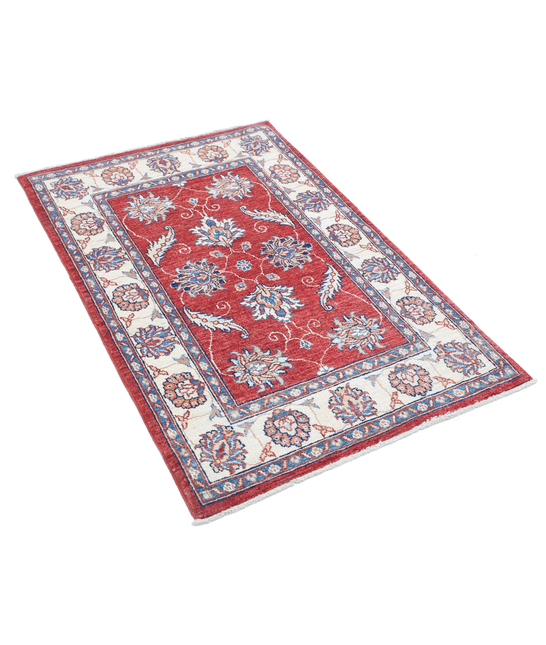 Hand Knotted Ziegler Farhan Wool Rug - 2'9'' x 4'2'' 2'9'' x 4'2'' (83 X 125) / Red / Ivory