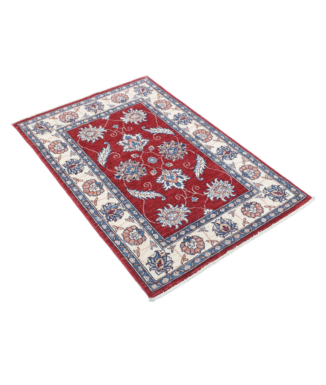 Hand Knotted Ziegler Farhan Wool Rug - 2'9'' x 4'0'' 2'9'' x 4'0'' (83 X 120) / Red / Ivory