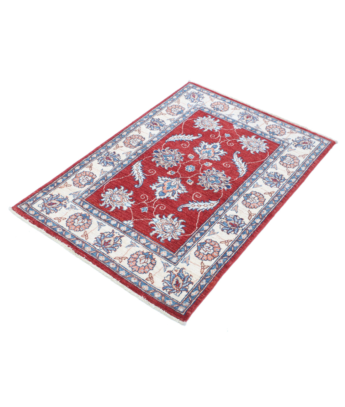 Hand Knotted Ziegler Farhan Wool Rug - 2'9'' x 4'0'' 2'9'' x 4'0'' (83 X 120) / Red / Ivory