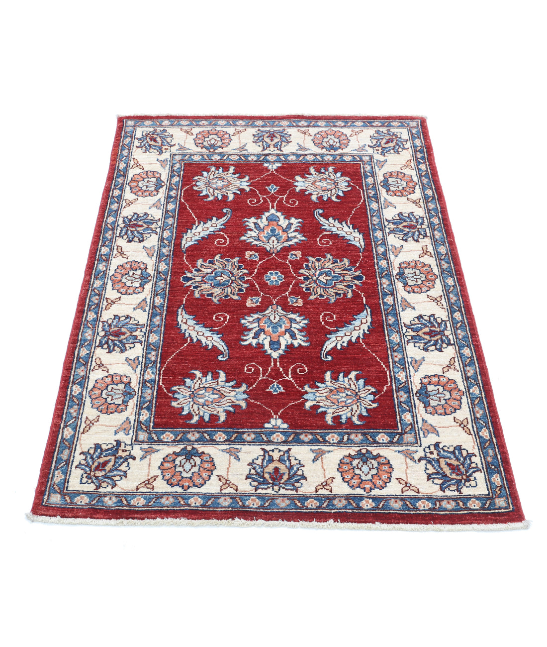 Hand Knotted Ziegler Farhan Wool Rug - 2'9'' x 4'0'' 2'9'' x 4'0'' (83 X 120) / Red / Ivory