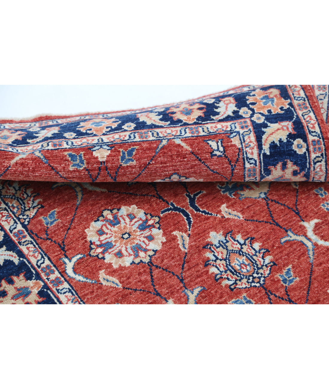 Hand Knotted Ziegler Farhan Wool Rug - 2'8'' x 4'3'' 2'8'' x 4'3'' (80 X 128) / Rust / Blue