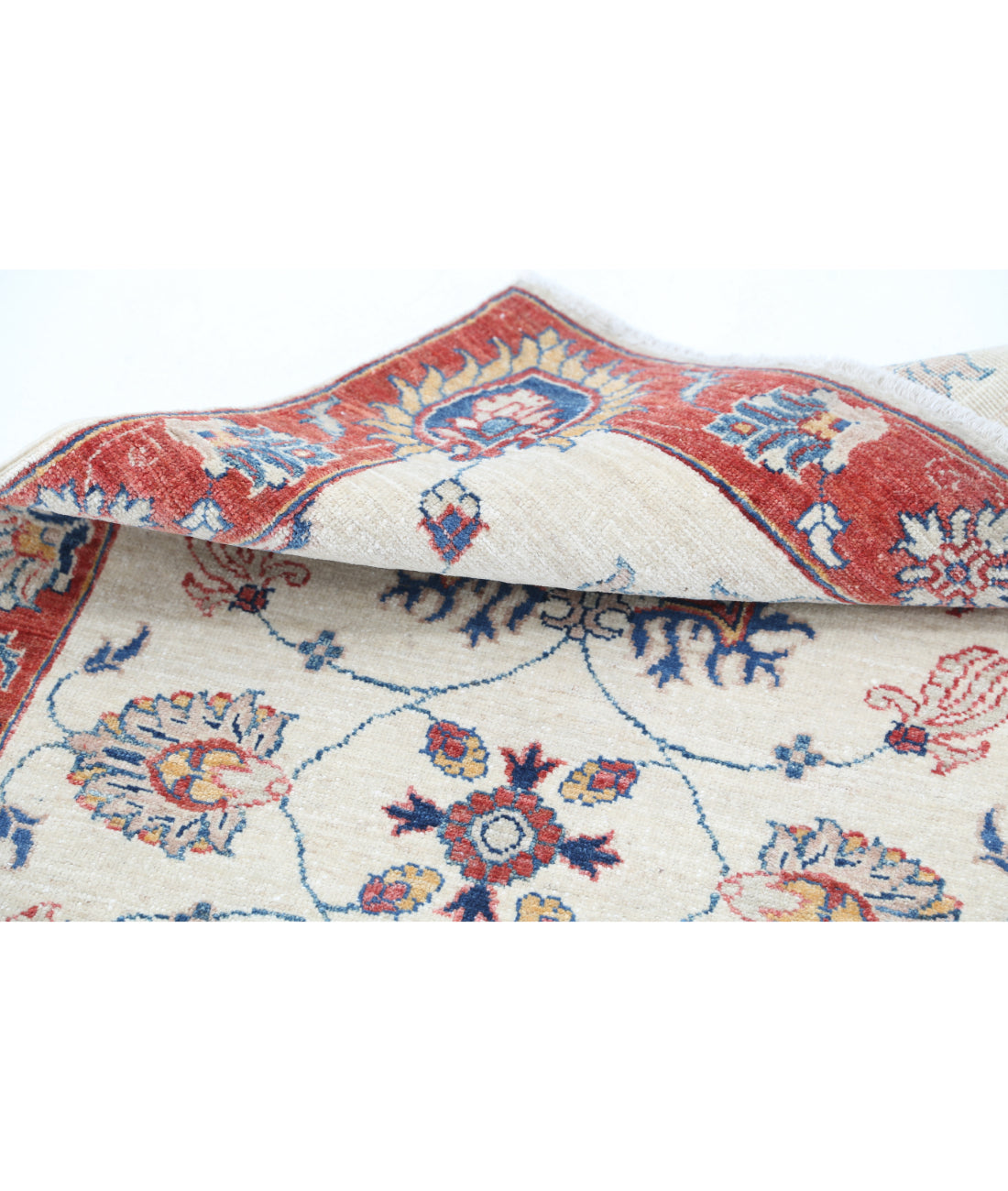 Hand Knotted Ziegler Farhan Wool Rug - 2'7'' x 4'3'' 2'7'' x 4'3'' (78 X 128) / Ivory / Rust