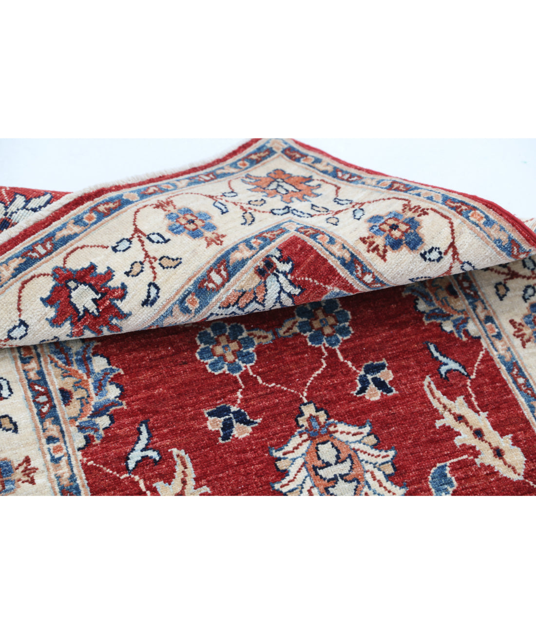 Hand Knotted Ziegler Farhan Wool Rug - 2'7'' x 4'2'' 2'7'' x 4'2'' (78 X 125) / Red / Ivory