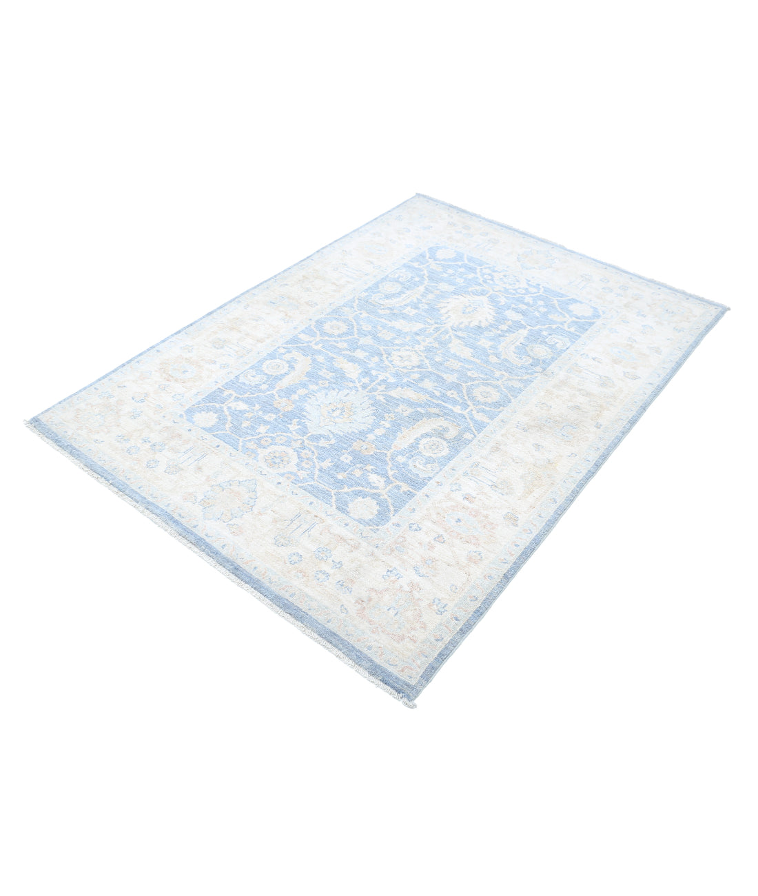 Hand Knotted Serenity Wool Rug - 4'2'' x 5'9'' 4'2'' x 5'9'' (125 X 173) / Grey / Ivory