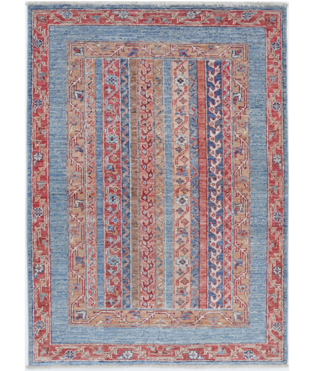 Hand Knotted Shaal Wool Rug - 2'9'' x 3'11'' 2'9'' x 3'11'' (83 X 118) / Multi / Multi