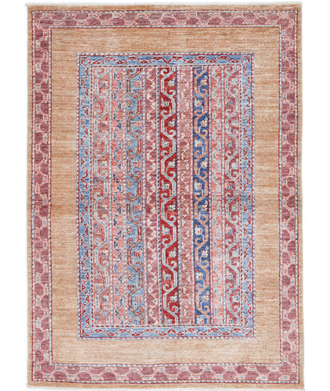 Hand Knotted Shaal Wool Rug - 3&#39;4&#39;&#39; x 4&#39;8&#39;&#39; 3&#39;4&#39;&#39; x 4&#39;8&#39;&#39; (100 X 140) / Gold / Multi