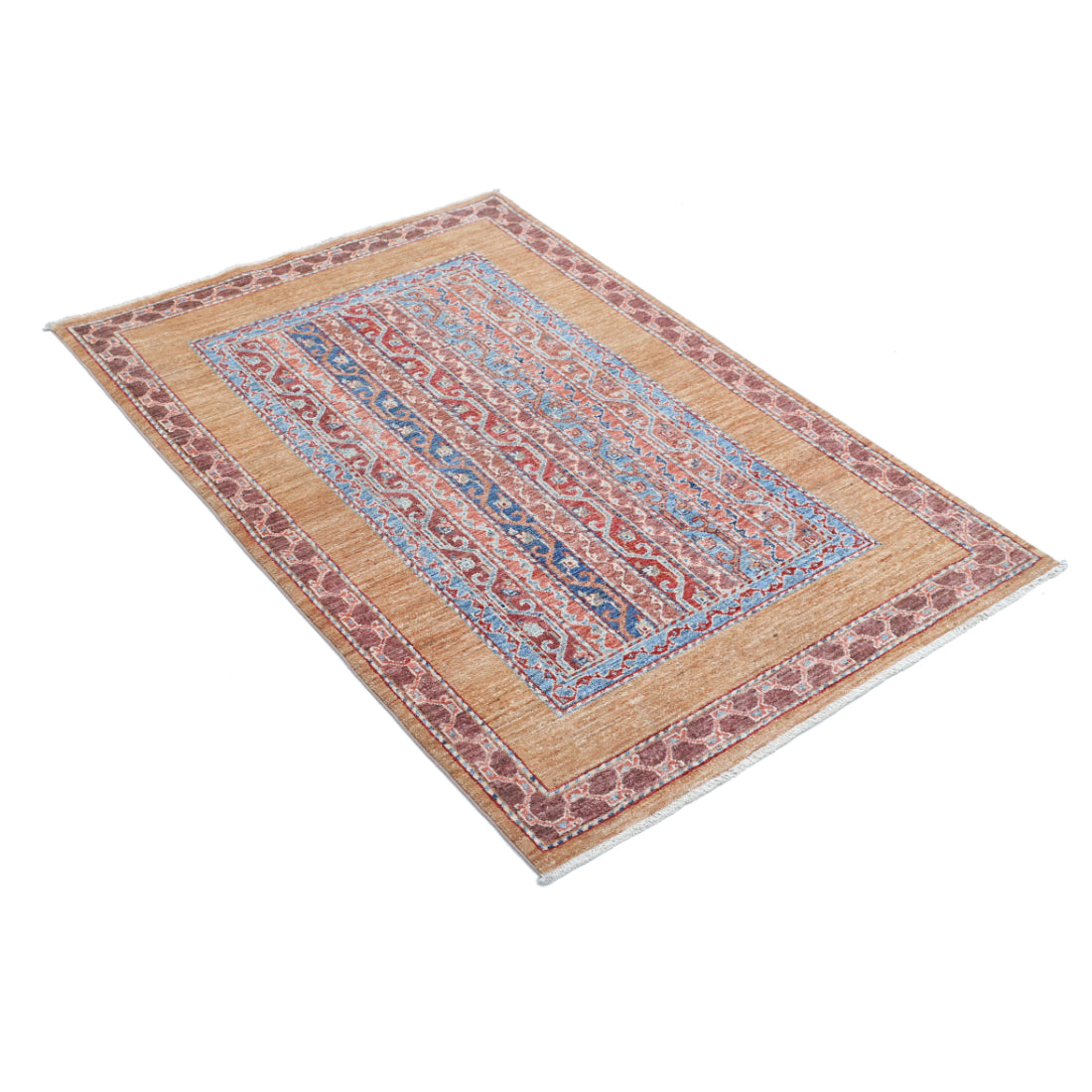 Hand Knotted Shaal Wool Rug - 3'3'' x 4'9''