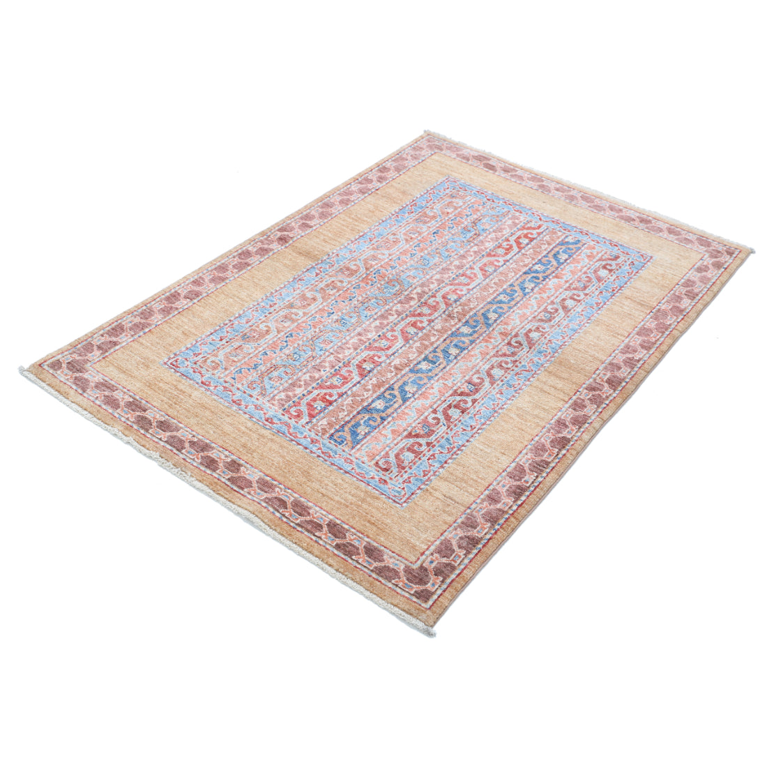 Hand Knotted Shaal Wool Rug - 3'3'' x 4'9''