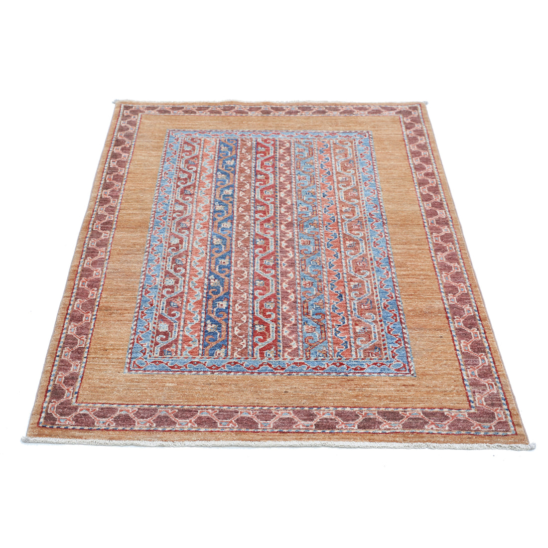 Hand Knotted Shaal Wool Rug - 3'3'' x 4'9''