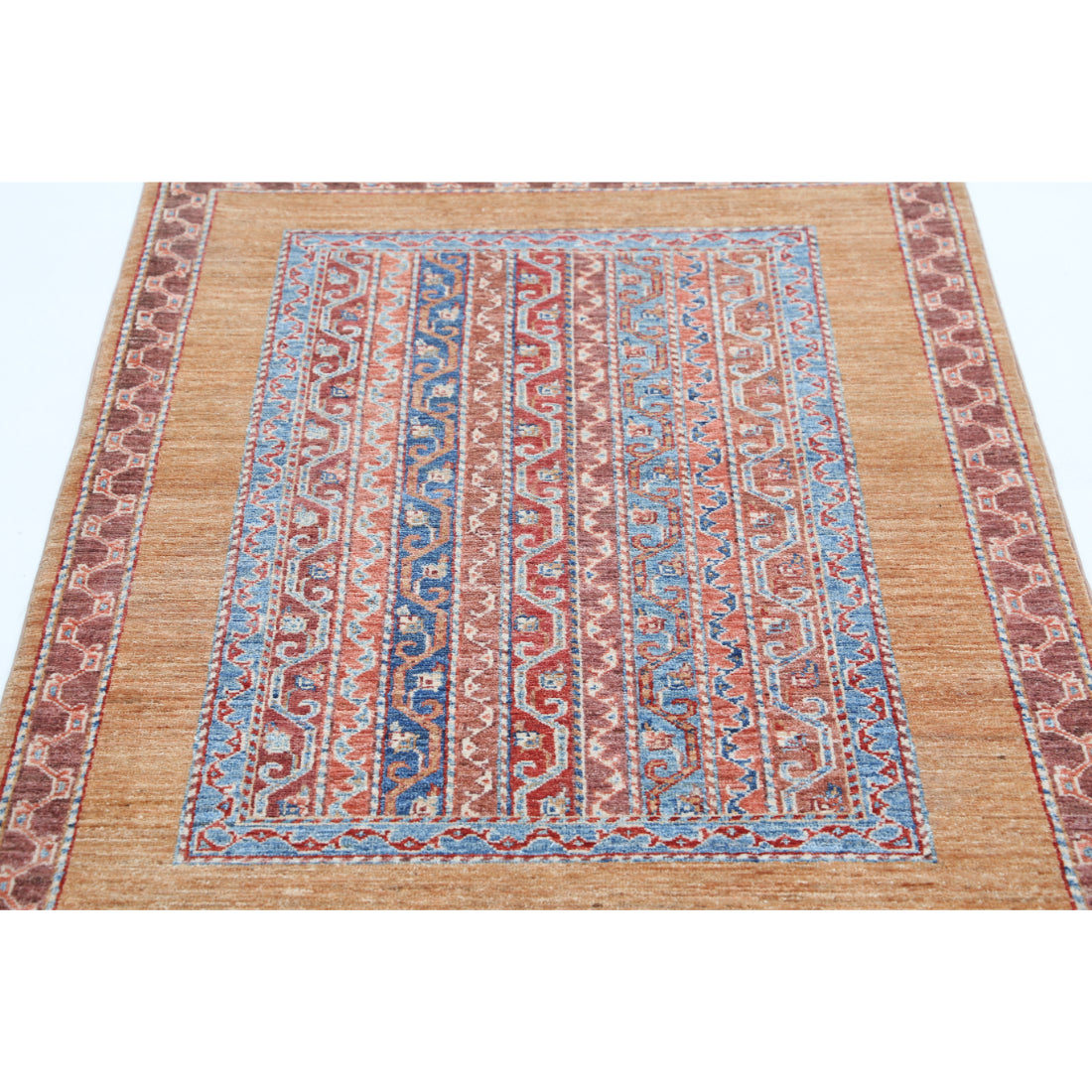 Hand Knotted Shaal Wool Rug - 3'3'' x 4'9''