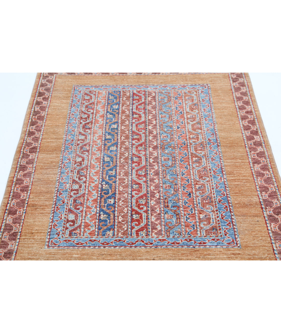 Hand Knotted Shaal Wool Rug - 3'3'' x 4'9''