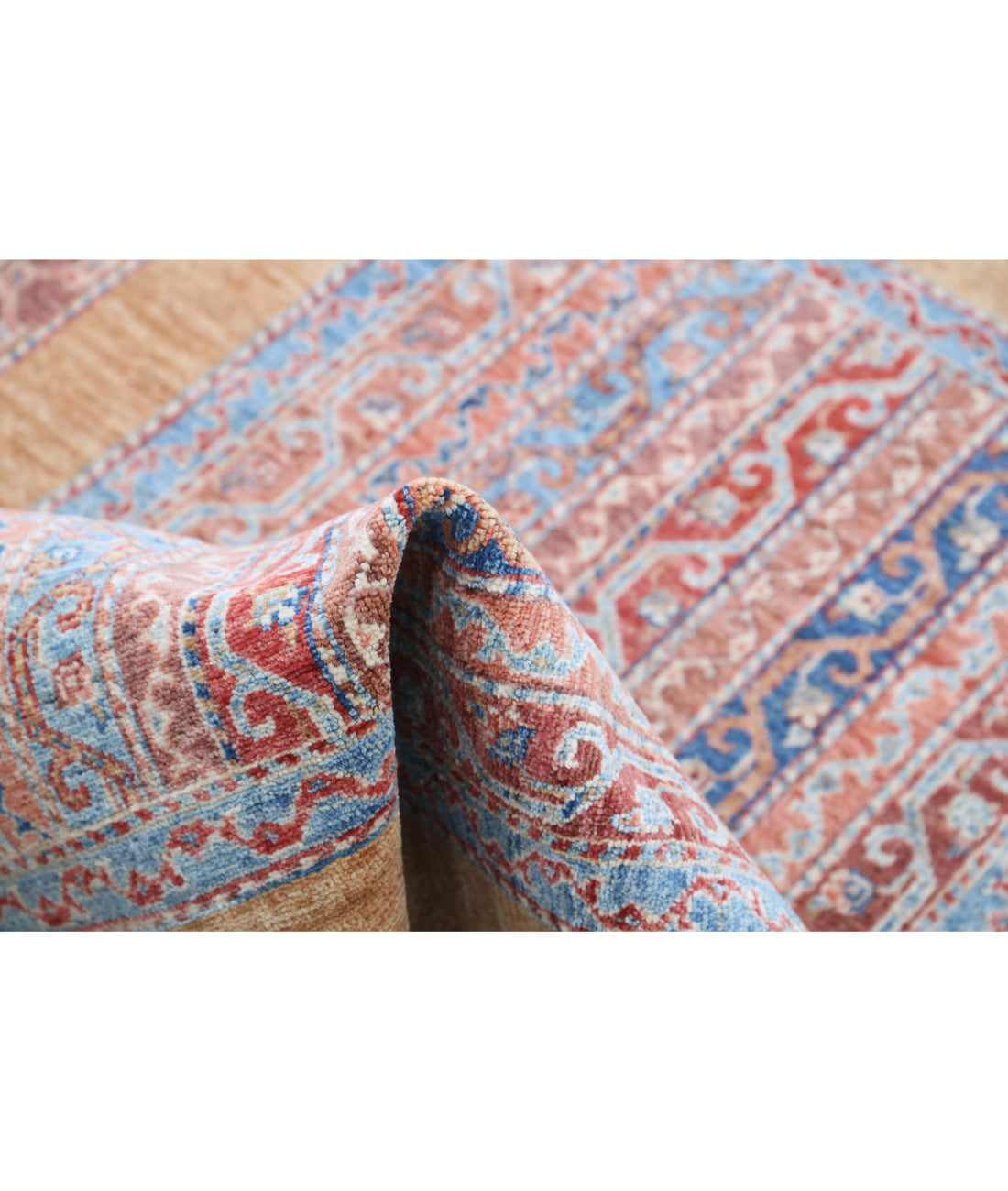 Hand Knotted Shaal Wool Rug - 3'3'' x 4'9'' 3'3'' x 4'9'' (98 X 143) / Gold / Multi