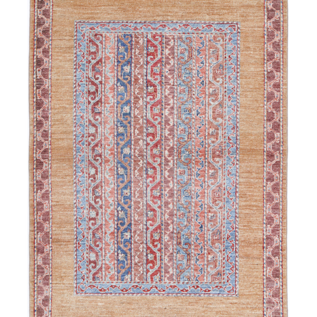 Hand Knotted Shaal Wool Rug - 3'3'' x 4'9''