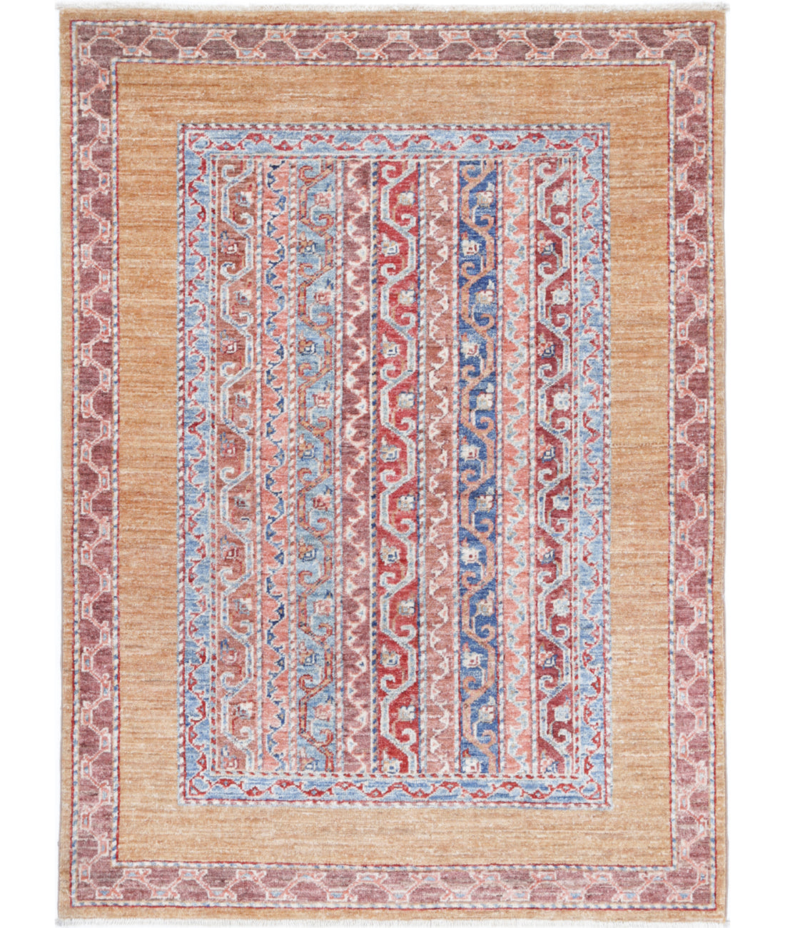 Hand Knotted Shaal Wool Rug - 3'4'' x 4'9'' 3'4'' x 4'9'' (100 X 143) / Multi / Multi