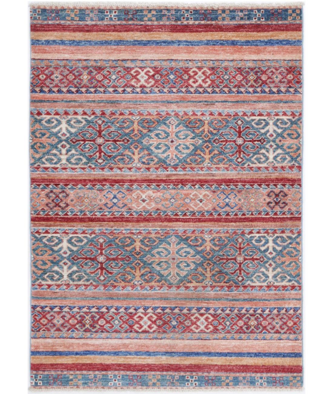 Hand Knotted Khurjeen Wool Rug - 2'9'' x 3'10'' 2'9'' x 3'10'' (83 X 115) / Multi / Multi