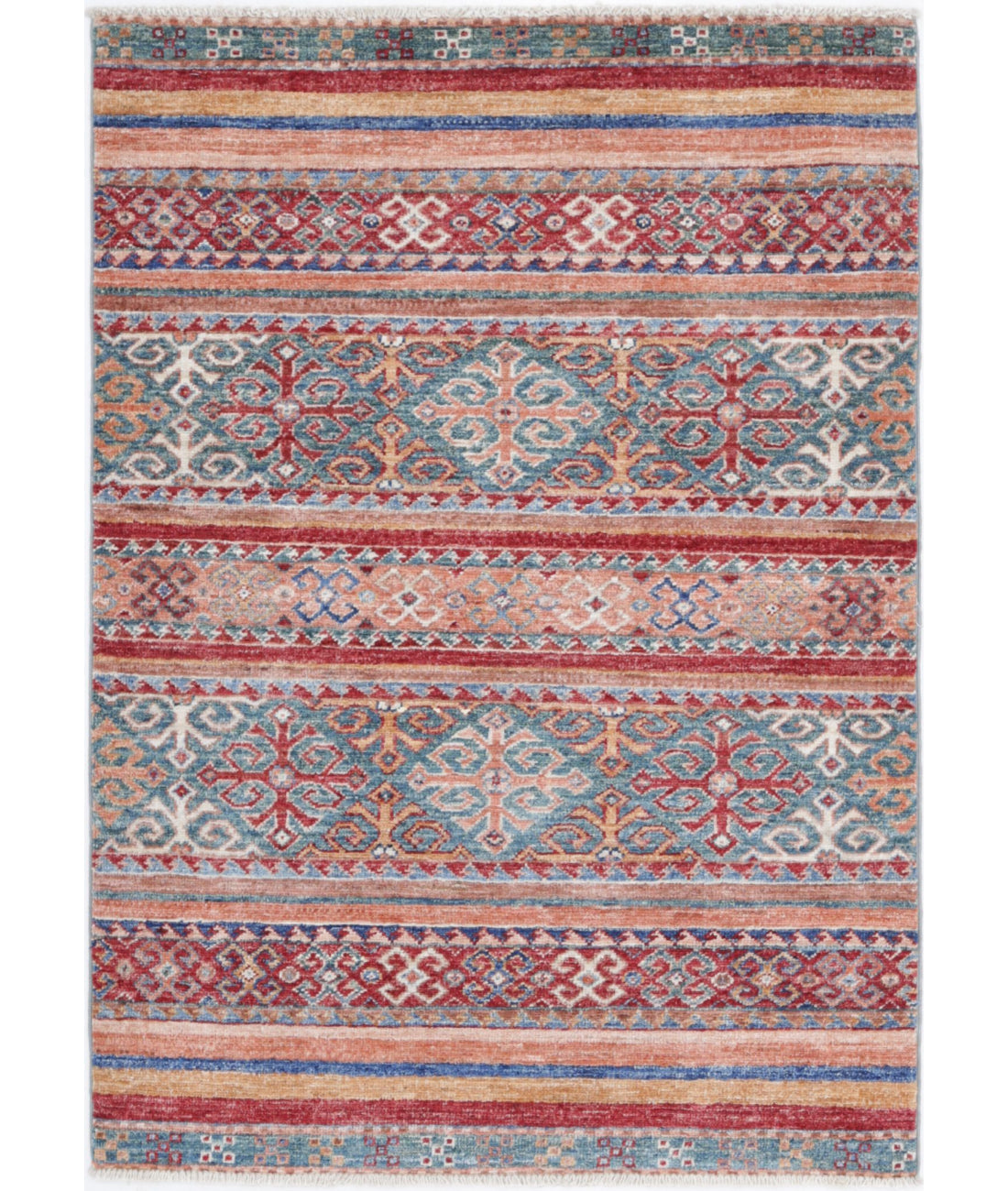 Hand Knotted Khurjeen Wool Rug - 2&#39;8&#39;&#39; x 3&#39;9&#39;&#39; 2&#39;8&#39;&#39; x 3&#39;9&#39;&#39; (80 X 113) / Multi / Multi