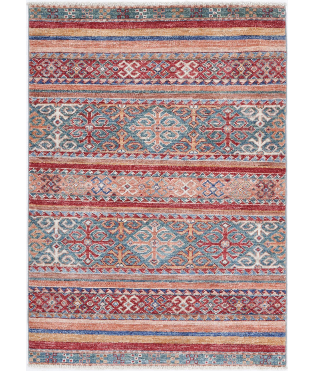 Hand Knotted Khurjeen Wool Rug - 2'8'' x 3'9''
