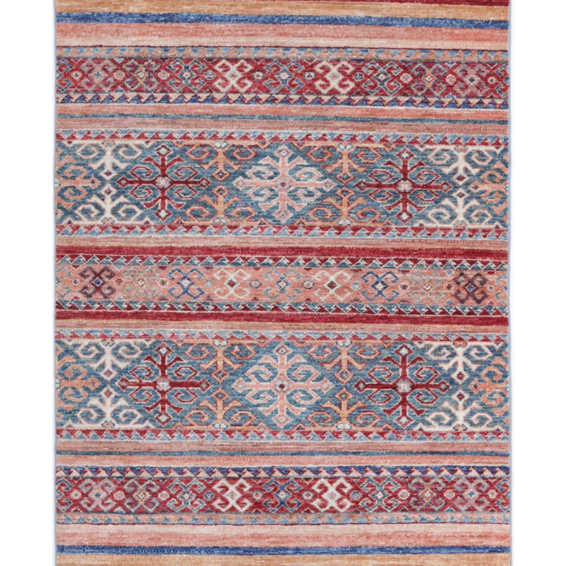 Alfombra de lana Khurjeen anudada a mano - 2'8'' x 3'10''