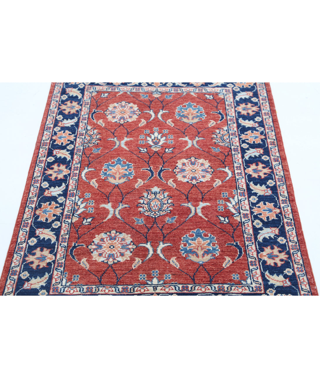 Hand Knotted Ziegler Farhan Wool Rug - 2'9'' x 4'2'' 2'9'' x 4'2'' (83 X 125) / Red / Blue
