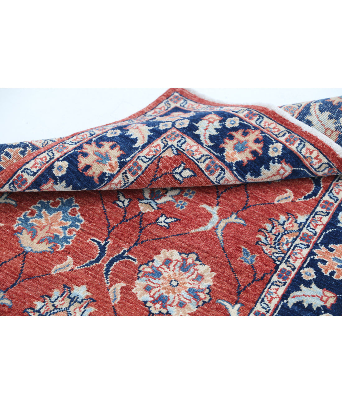 Hand Knotted Ziegler Farhan Wool Rug - 2'9'' x 4'2'' 2'9'' x 4'2'' (83 X 125) / Red / Blue