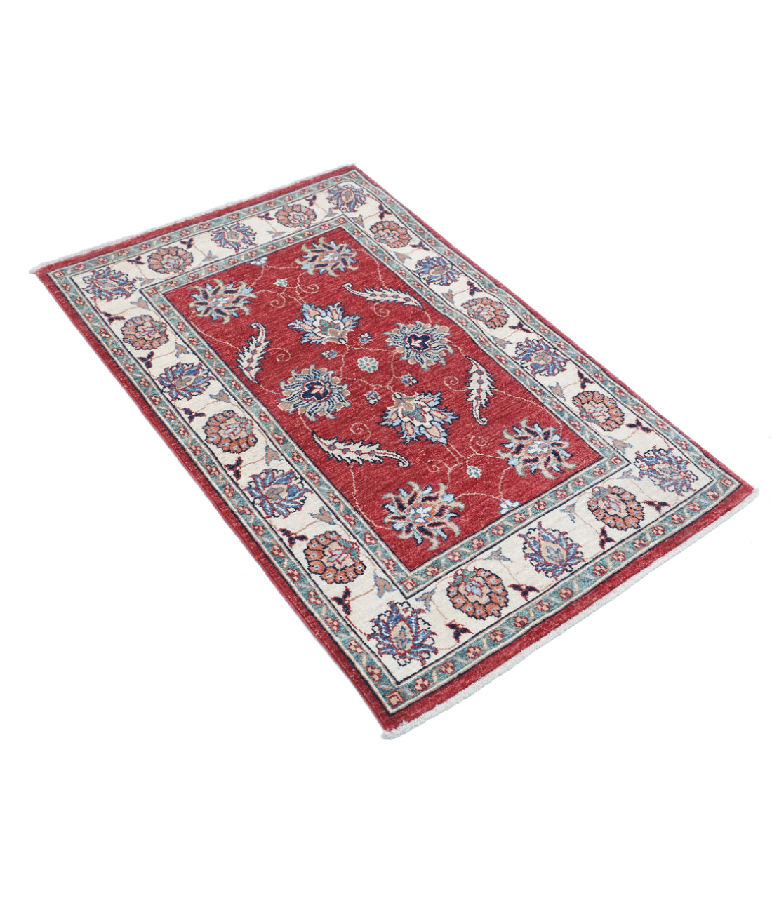 Hand Knotted Ziegler Farhan Wool Rug - 2'8'' x 4'1'' 2'8'' x 4'1'' (80 X 123) / Red / Ivory