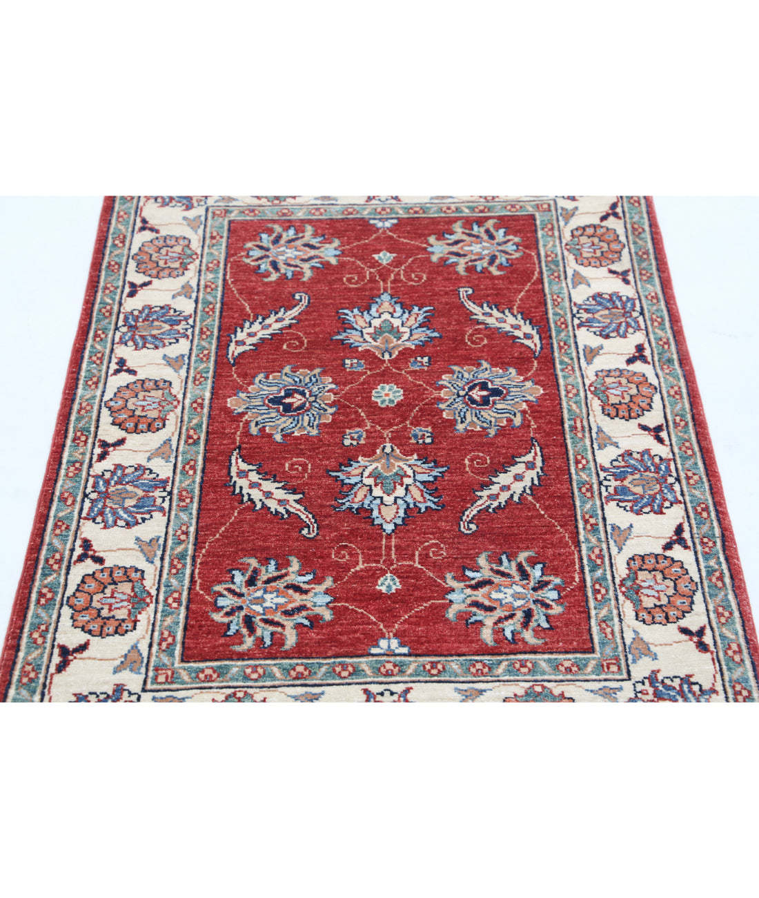 Hand Knotted Ziegler Farhan Wool Rug - 2'8'' x 4'1'' 2'8'' x 4'1'' (80 X 123) / Red / Ivory