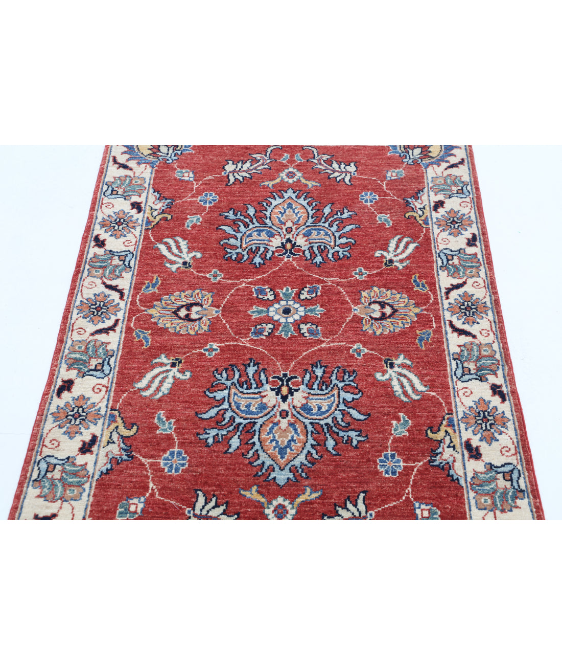 Hand Knotted Ziegler Farhan Wool Rug - 2'9'' x 4'1'' 2'9'' x 4'1'' (83 X 123) / Red / Ivory