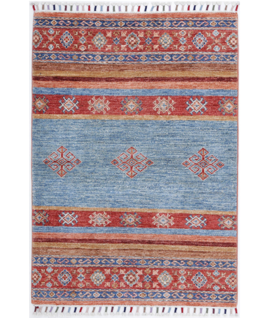 Hand Knotted Khurjeen Wool Rug - 2&#39;7&#39;&#39; x 3&#39;9&#39;&#39; 2&#39;7&#39;&#39; x 3&#39;9&#39;&#39; (78 X 113) / Multi / Multi