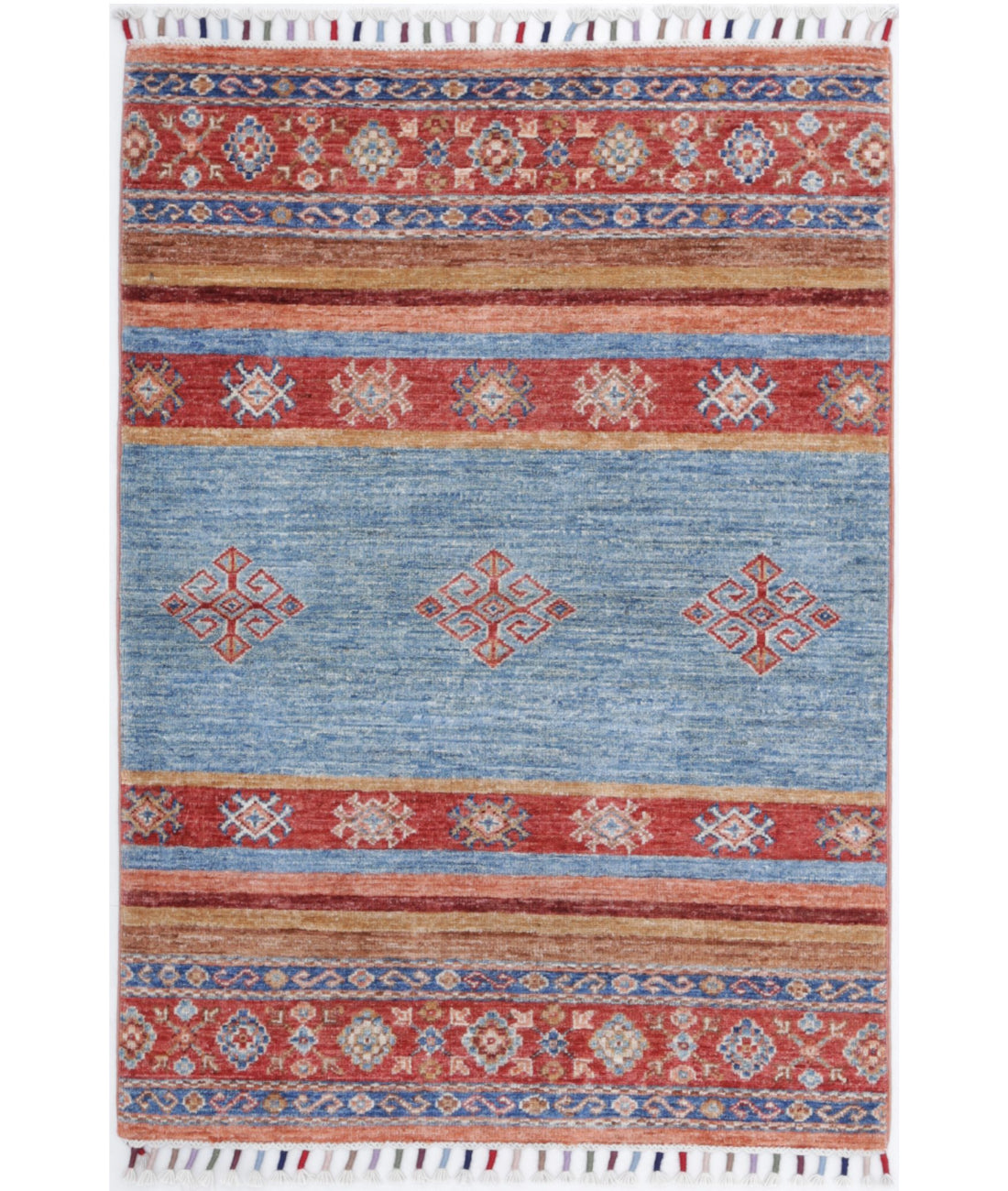 Hand Knotted Khurjeen Wool Rug - 2'7'' x 3'9''