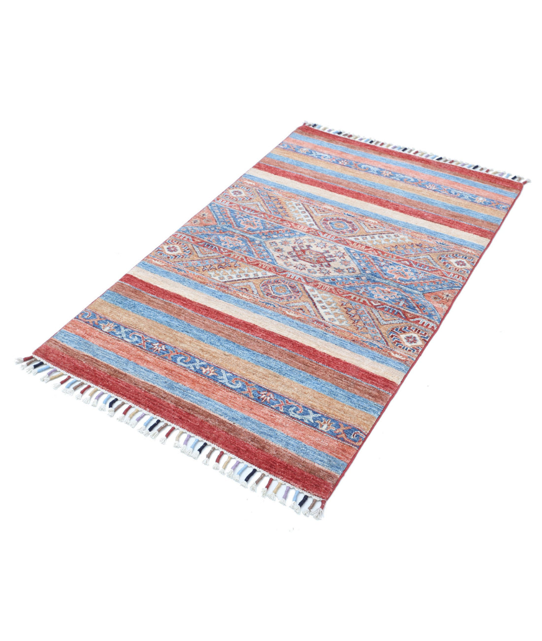 Hand Knotted Khurjeen Wool Rug - 2'11'' x 4'10'' 2'11'' x 4'10'' (88 X 145) / Multi / Multi