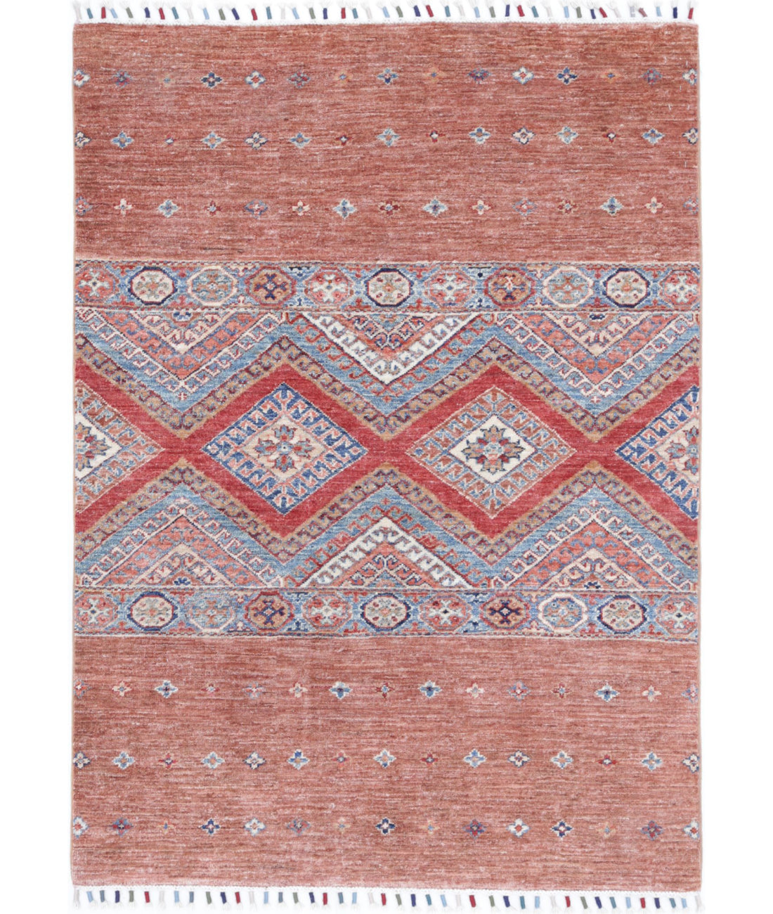 Hand Knotted Khurjeen Wool Rug - 3'3'' x 4'7'' 3'3'' x 4'7'' (98 X 138) / Multi / Multi