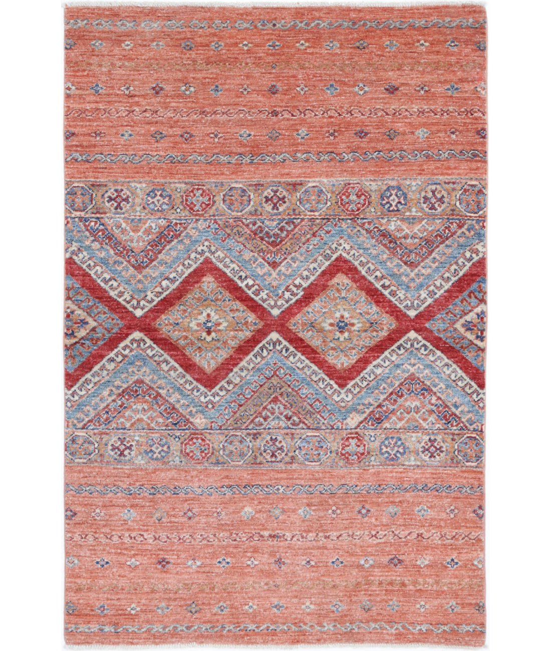 Hand Knotted Khurjeen Wool Rug - 3&#39;3&#39;&#39; x 5&#39;0&#39;&#39; 3&#39;3&#39;&#39; x 5&#39;0&#39;&#39; (98 X 150) / Multi / Multi