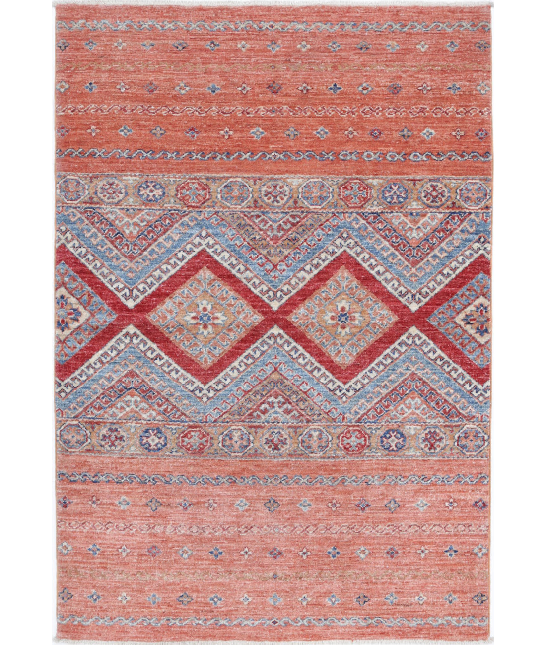 Hand Knotted Khurjeen Wool Rug - 3&#39;3&#39;&#39; x 4&#39;9&#39;&#39; 3&#39;3&#39;&#39; x 4&#39;9&#39;&#39; (98 X 143) / Multi / Multi