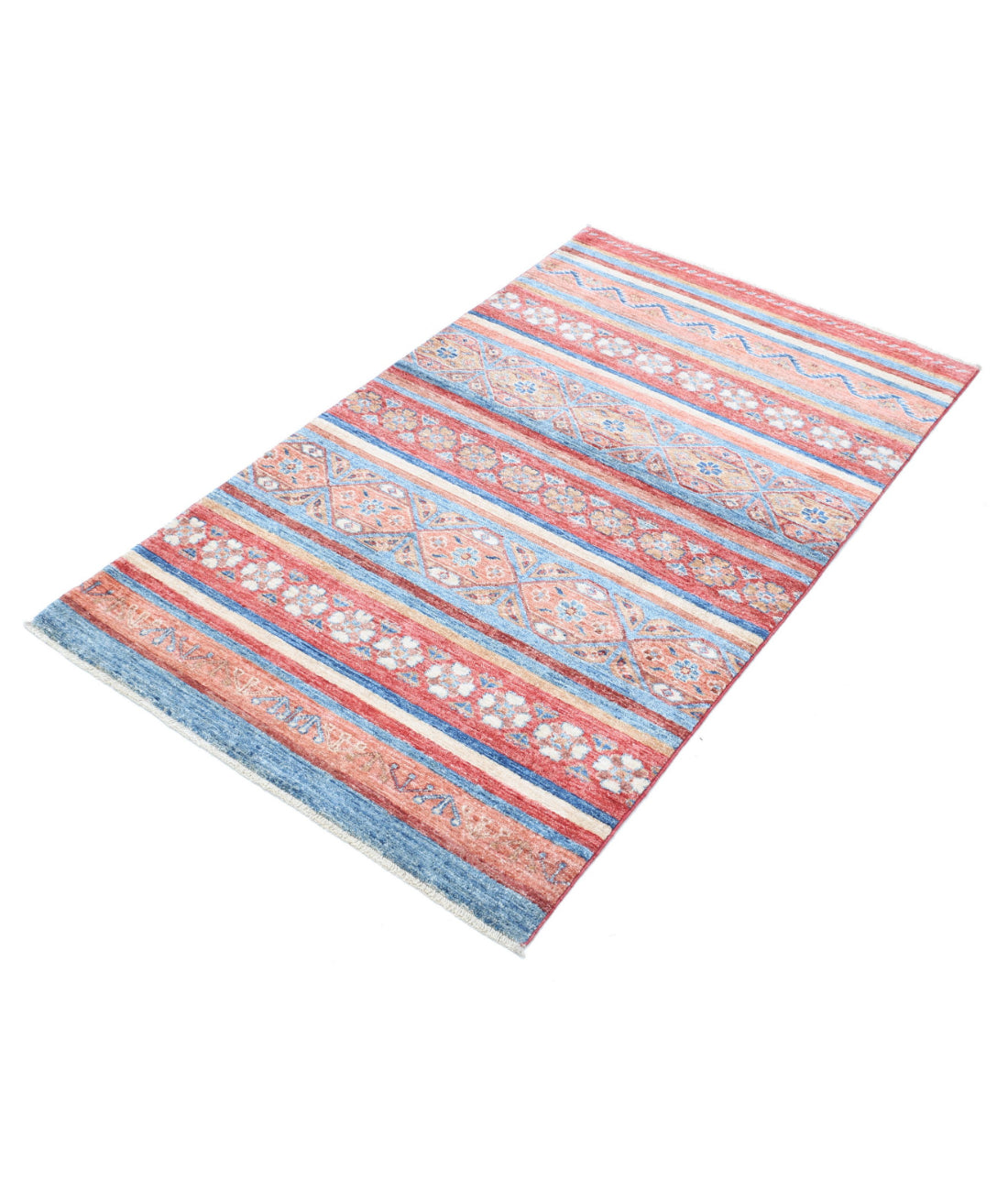 Hand Knotted Khurjeen Wool Rug - 2'11'' x 4'11'' 2'11'' x 4'11'' (88 X 148) / Multi / Multi