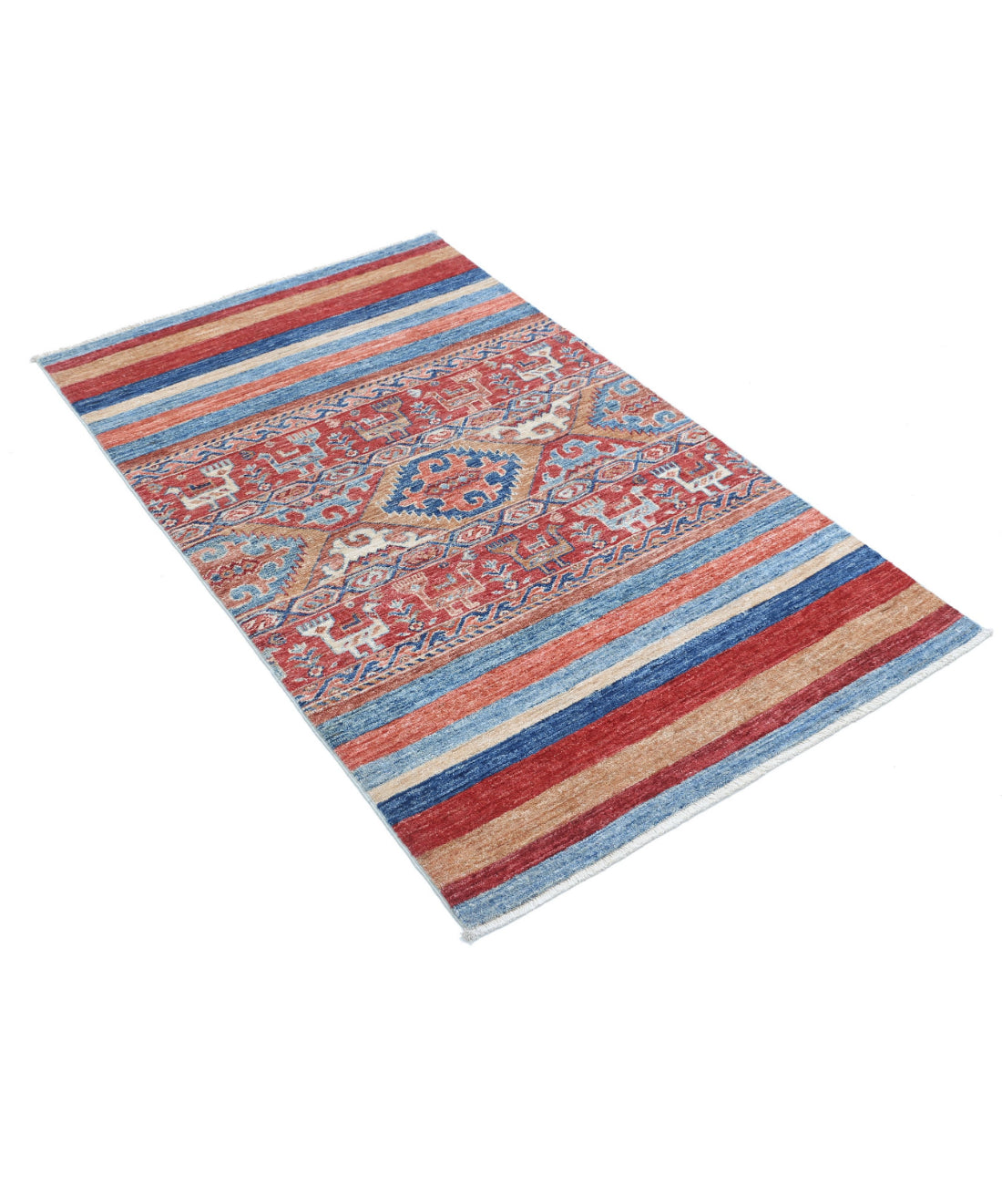 Hand Knotted Khurjeen Wool Rug - 2'11'' x 4'10'' 2'11'' x 4'10'' (88 X 145) / Multi / Multi